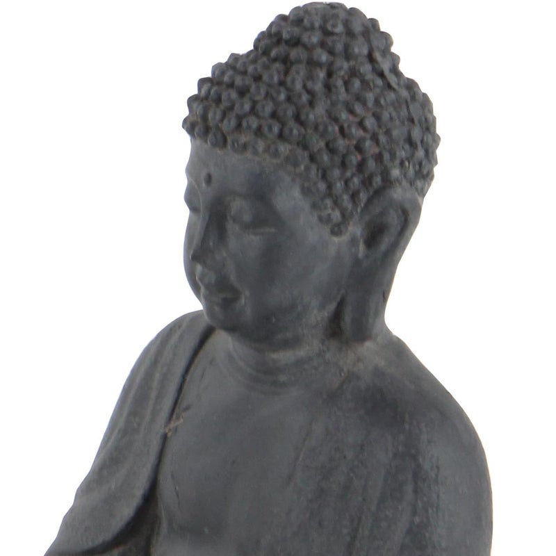 Deco 79 CosmoLiving by Cosmopolitan Ceramic Buddha Decorative Sculpture Meditating Home Decor Statue with Engraved Carvings and Relief Detailing, Accent Figurine 8" x 7" x 12", Gray - Image 4